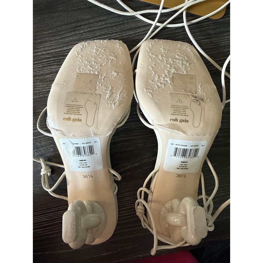 Cult Gaia Beige Zadie Ankle Strap Sandals Sz. 36.5 - Picture 6 of 6